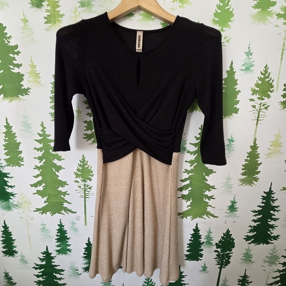 Anthropologie Amadi Ribbed Jersey Knit Flare Dress